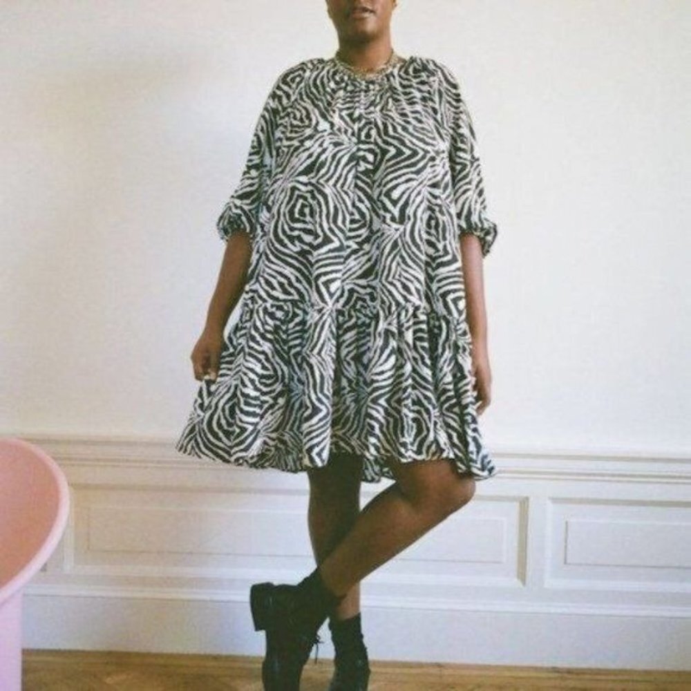 WRAY Daria Dress in Chocolate Zebra Swirl